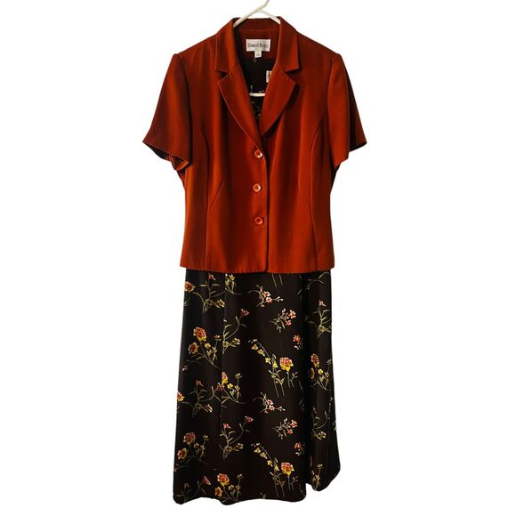 Danny & Nicole 2 Piece Sleeveless Maxi Dress‎ & Jacket Size 10 Fall Autumn - Picture 1 of 12